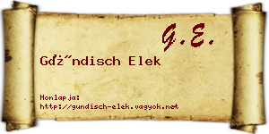 Gündisch Elek névjegykártya